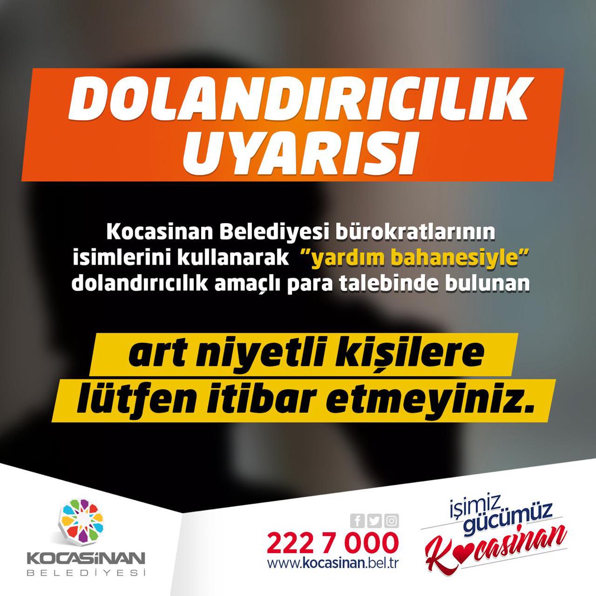 Kocasinan Belediyesi, Dolandırıcılara Karşı Uyarıda Bulundu