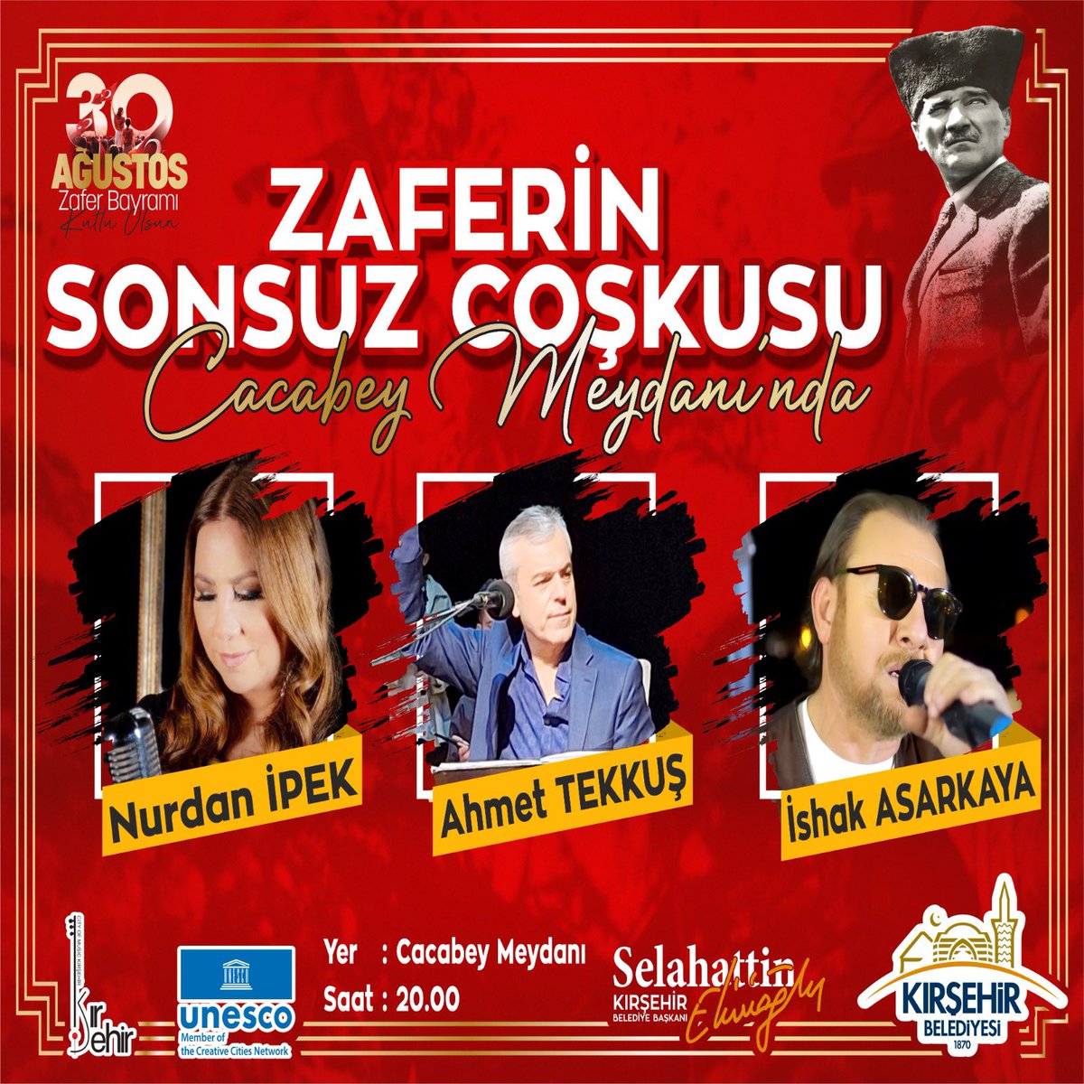 Zafer Bayramı Kutlamaları İçin Cacabey Meydanı'nda Konser Etkinliği