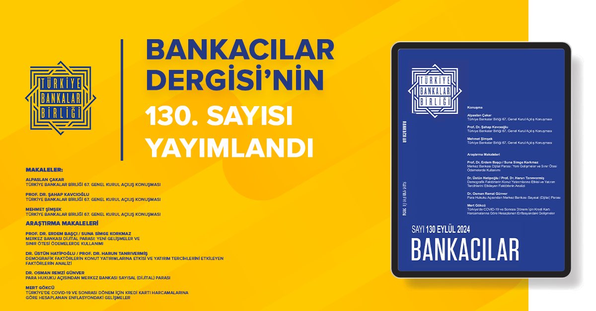 Bankacılar Dergisi'nin Yeni Sayısı Yayımlandı