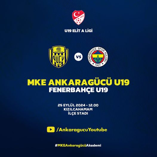 MKE Ankaragücü U19 ve Fenerbahçe U19 Maçına Hazırlanıyor