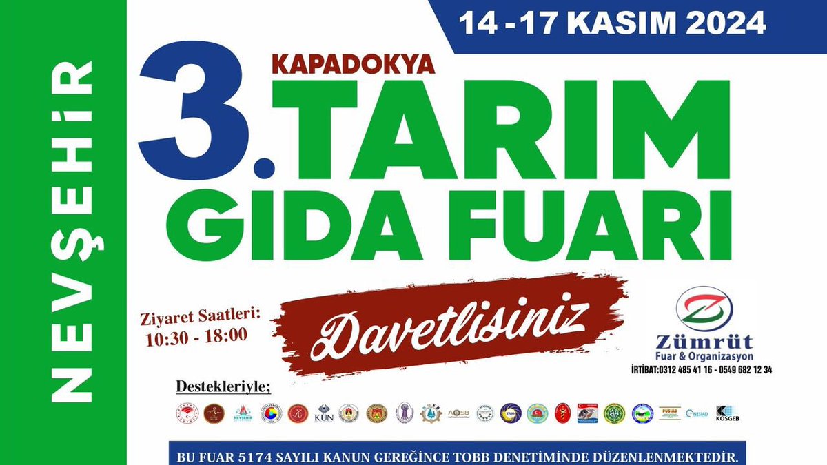 3. Kapadokya Tarım Fuarı Başlıyor