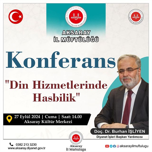 Diyanet İşleri Başkan Yardımcısı Aksaray'da Vaaz ve Konferans Verecek