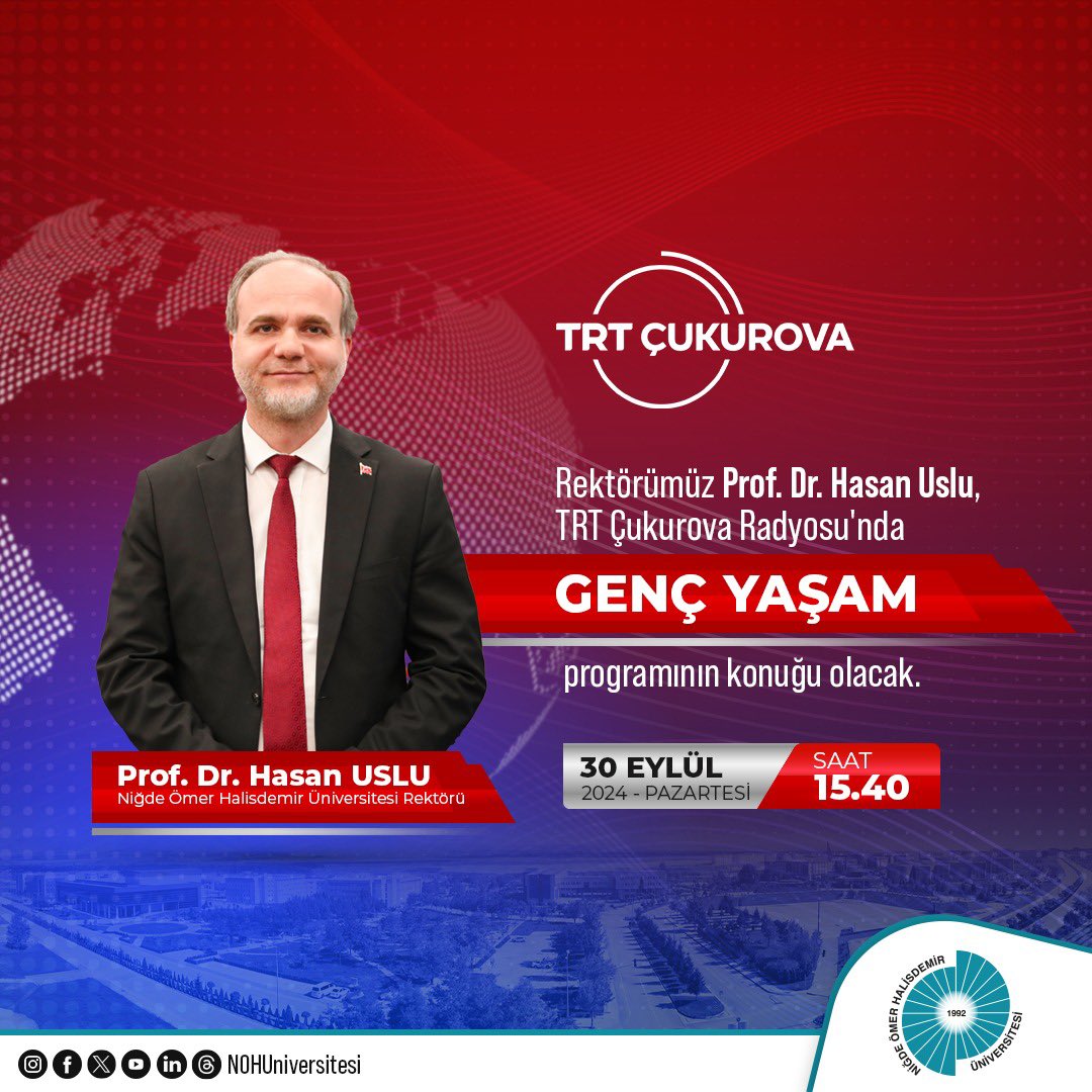 Rektör Prof. Dr. Hasan Uslu, TRT Çukurova Radyosu'nda Canlı Yayında