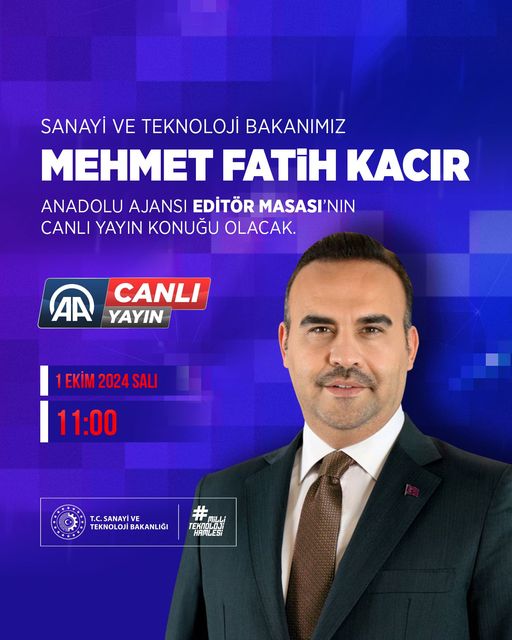 Bakan Mehmet Fatih Kacır Canlı Yayında Anadolu Ajansı’na Konuk Oluyor