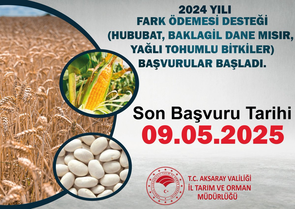 Aksaray'da Tarım Desteği Başvuruları Başladı