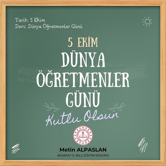 5 Ekim Dünya Öğretmenler Günü