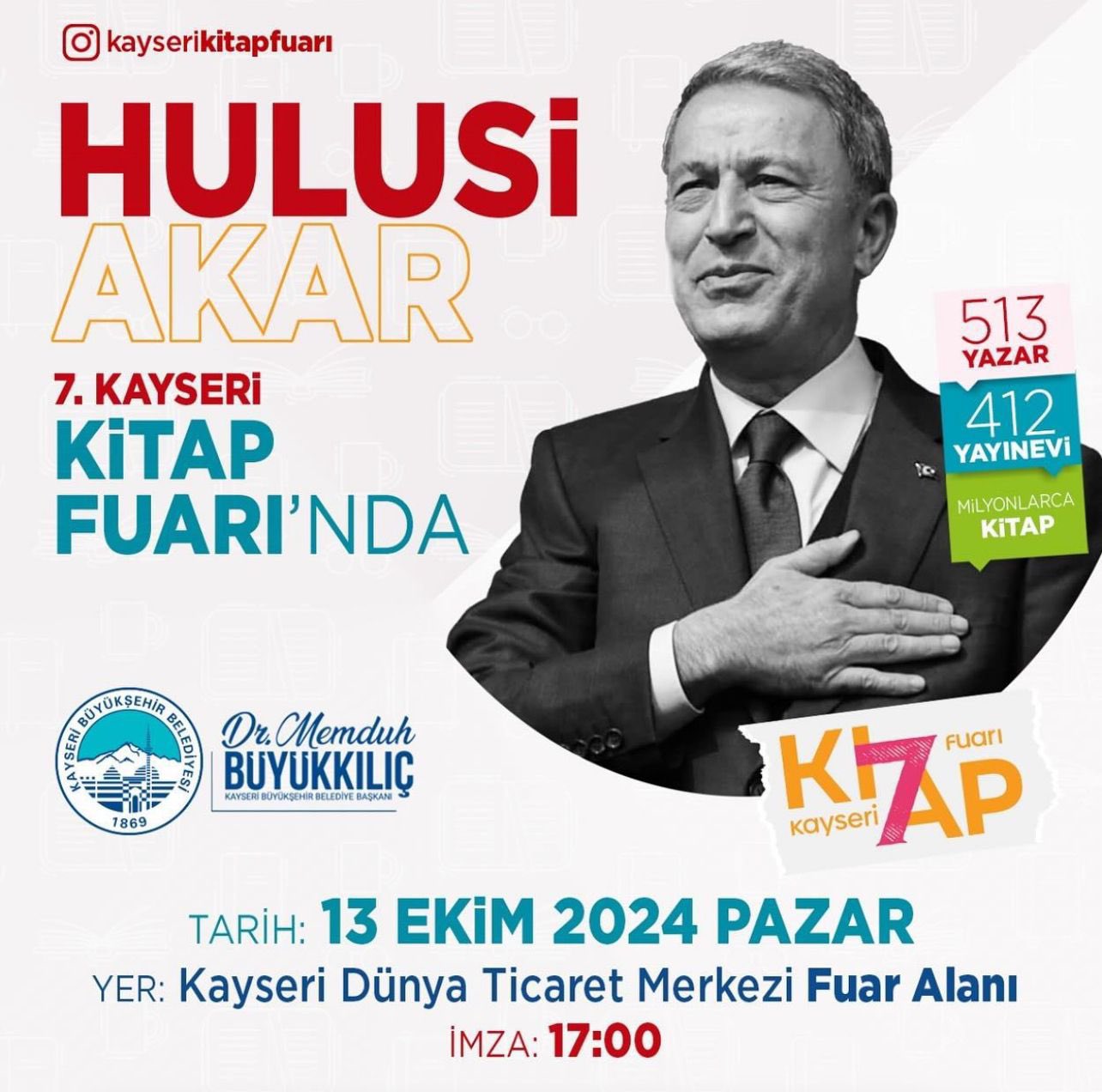 Hulusi Akar, Kitap Fuarı'nda Hemşehrileriyle Buluştu