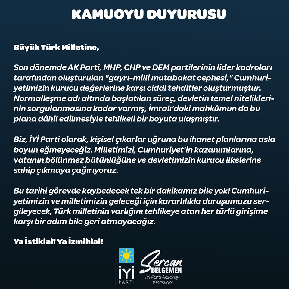 İYİ Parti'ye Göre 