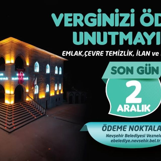 Nevşehir Belediyesi, Vergi Ödemeleri İçin Hatırlatma Yaptı