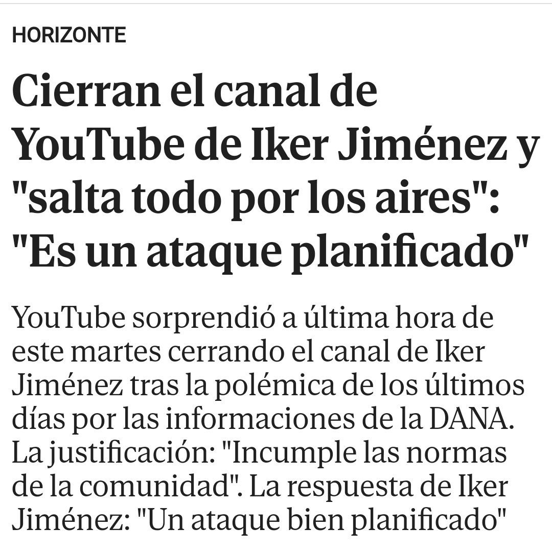 Situación controvertida en torno al canal de YouTube de Iker Jiménez