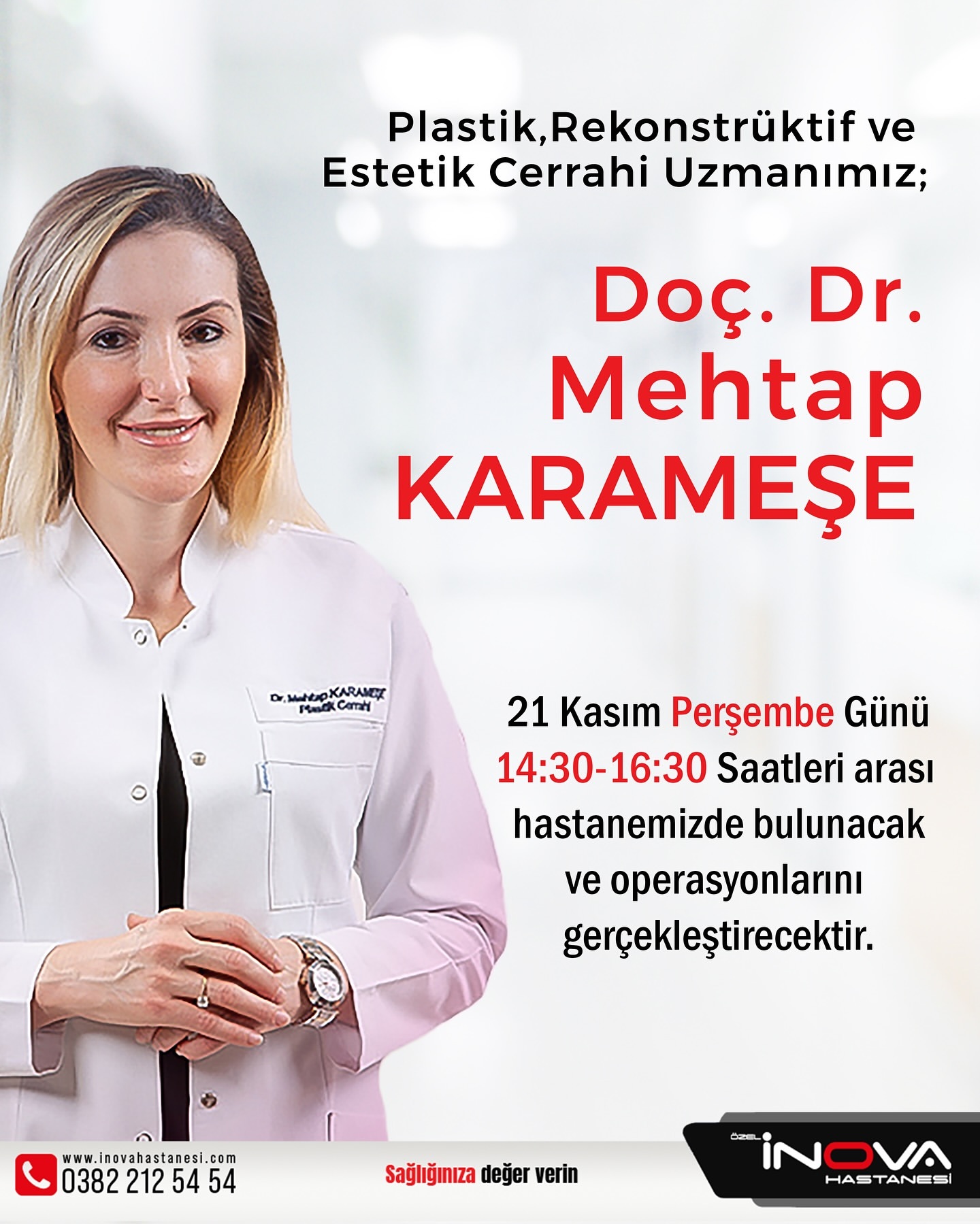 Doç. Dr. Mehtap Karameşe Aksaray İnova Hastanesi'nde Hastalarıyla Buluşuyor