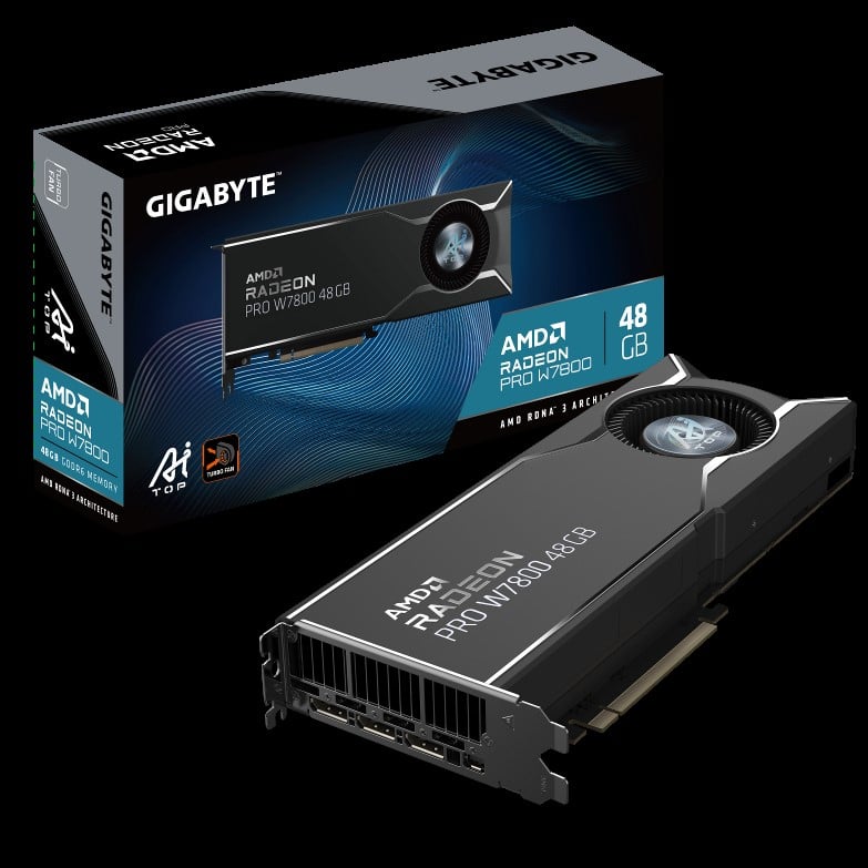 GIGABYTE AMD Radeon PRO W7800 AI TOP 48G Grafik Kartını Piyasaya Sundu