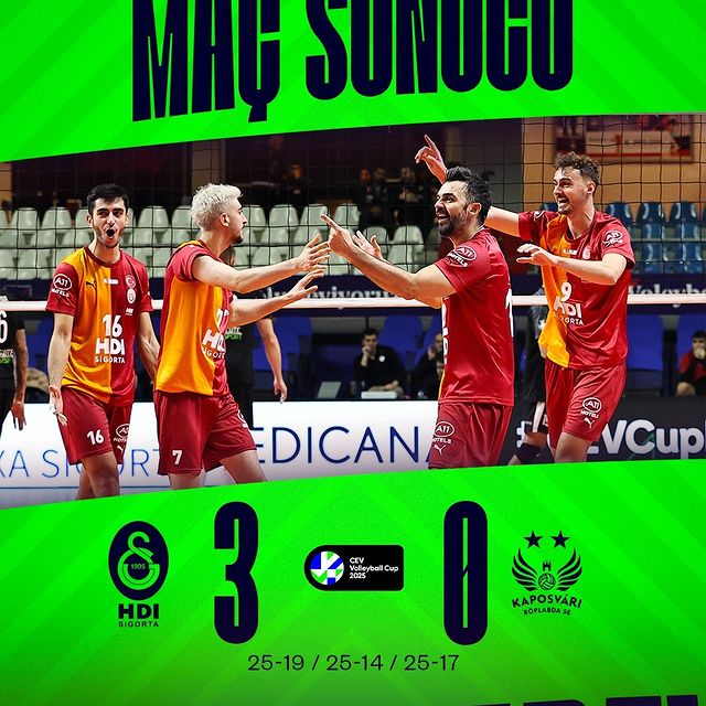 Galatasaray HDI Sigorta, CEV Cup'ta 8li Finaller Turu'na Yükseldi