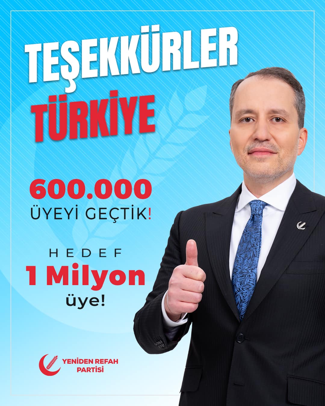 Yeniden Refah Partisi Üye Sayısında Artış Yaşıyor