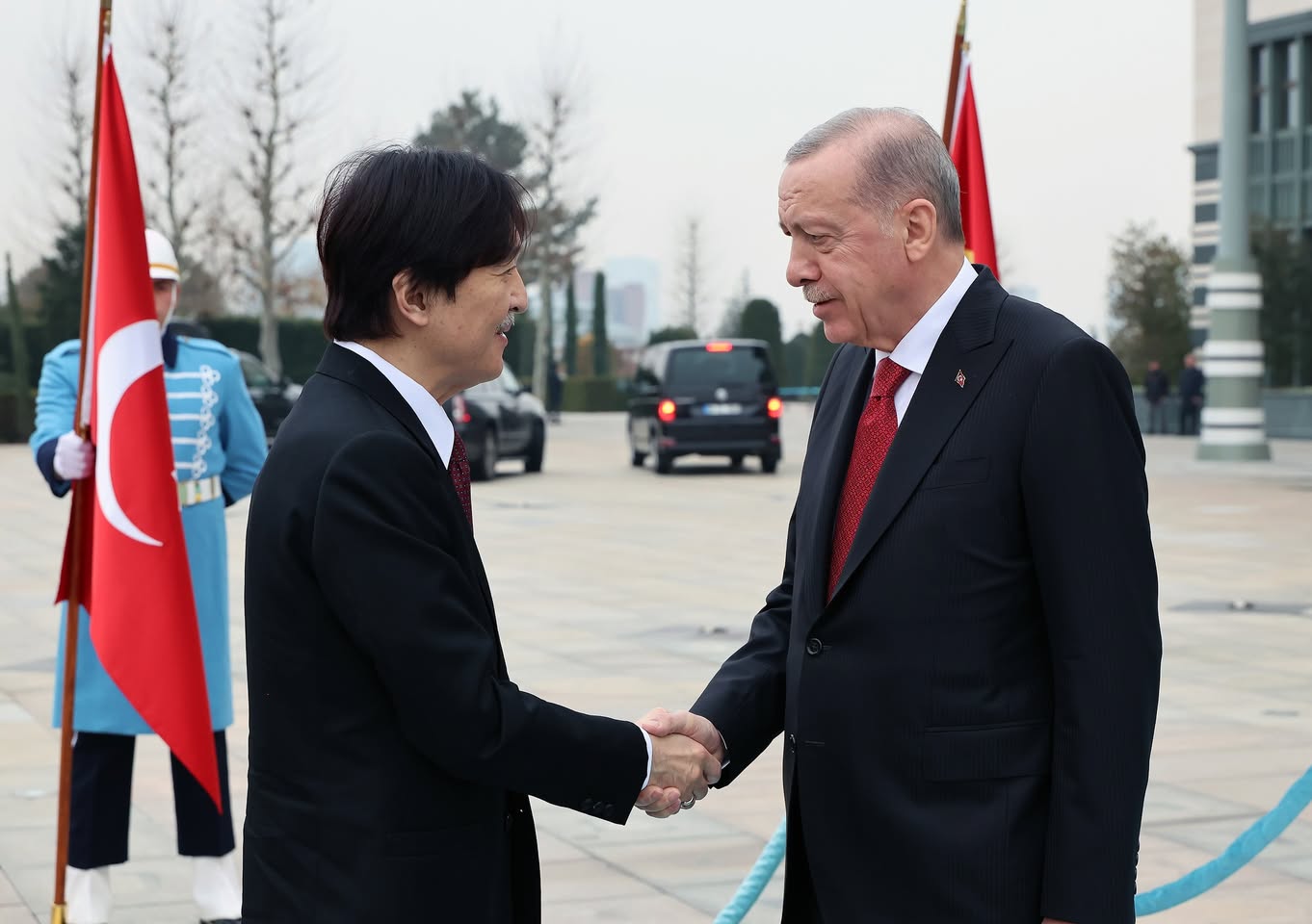 Cumhurbaşkanı Recep Tayyip Erdoğan, Japonya Veliaht Prensi Fumihito'yu Resmi Törenle Karşıladı