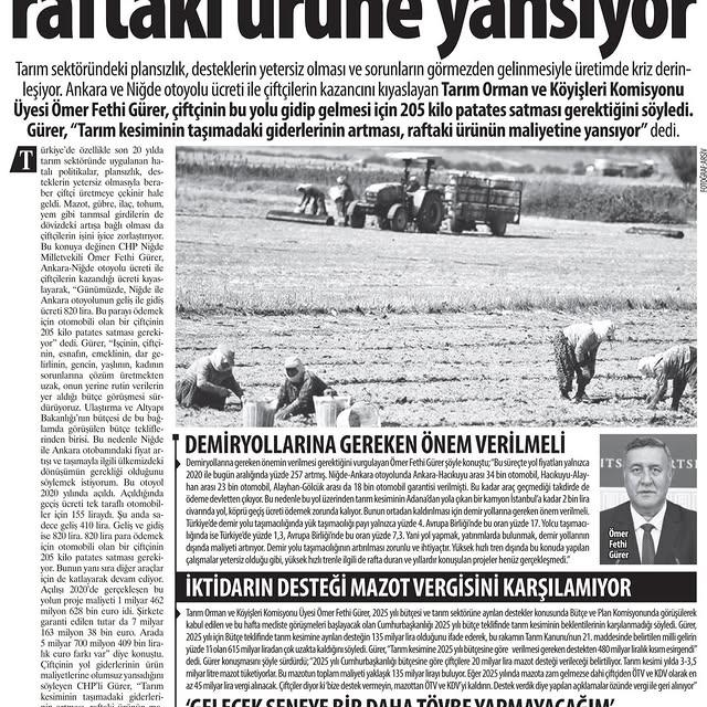 Çiftçilerin Yol Masrafları Ürün Fiyatlarına Yansıdı