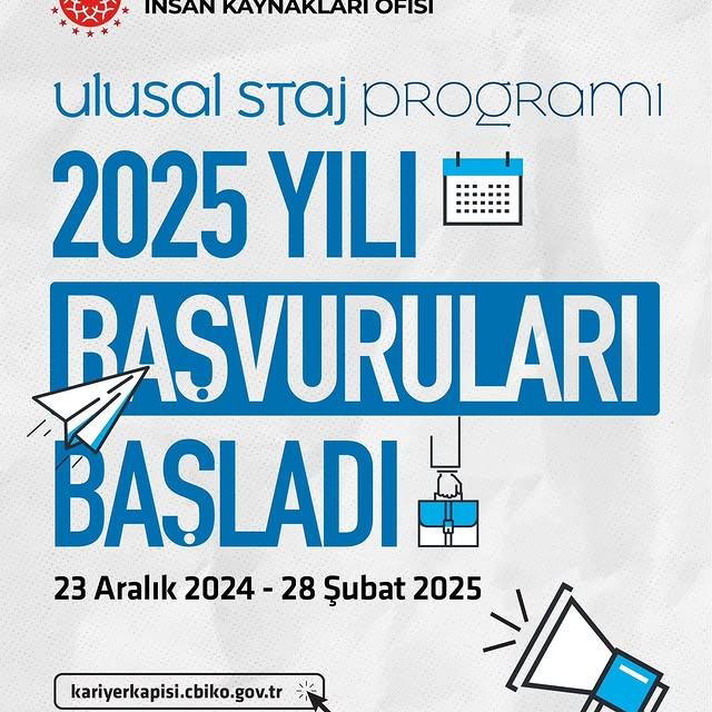 Ulusal Staj Programı 2025 Yılı Başvuruları Açıldı