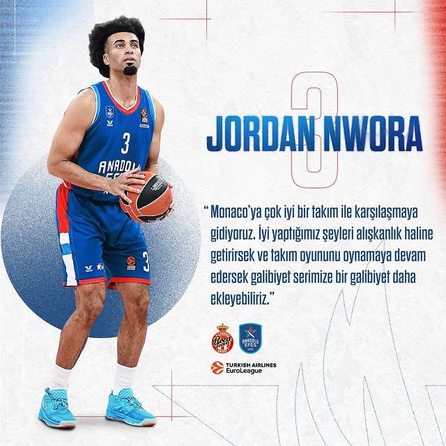 Jordan Nwora, Monaco maçı öncesi açıklamalarda bulundu