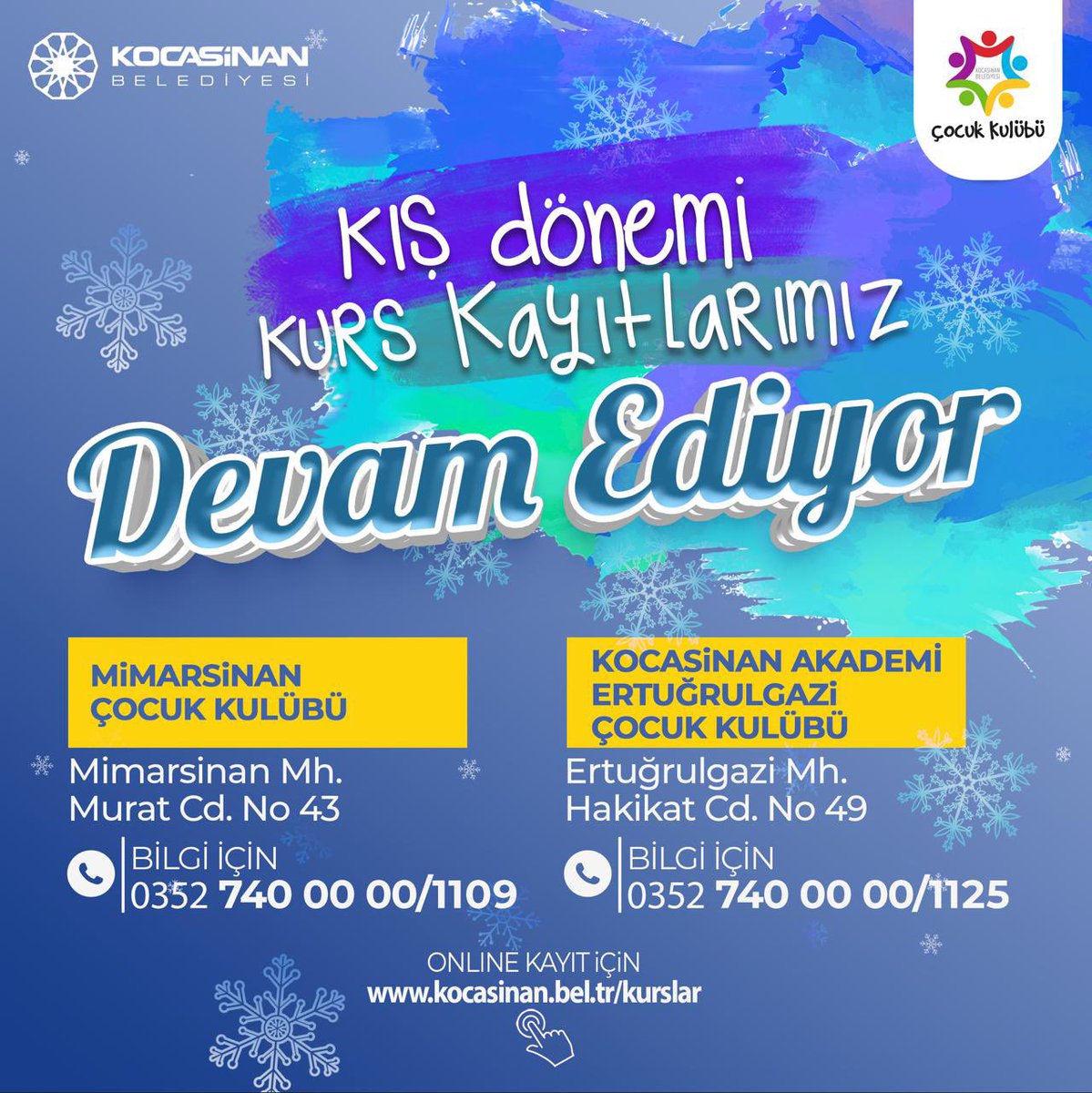 Kış Dönemi Kurs Kayıtları Başladı