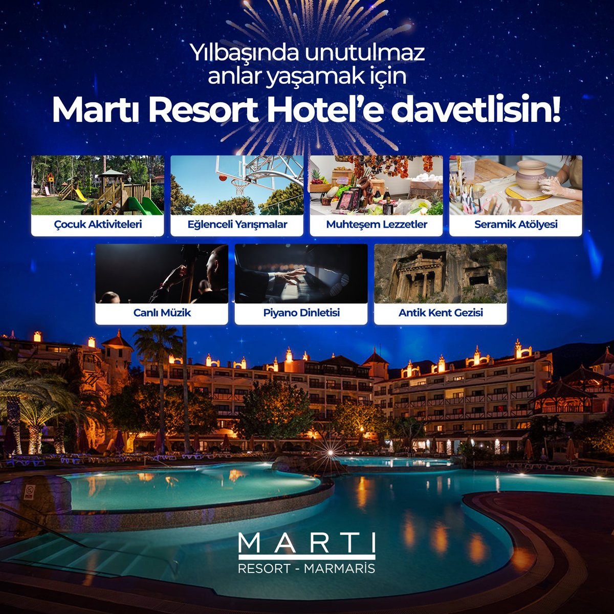 Yeni Yıl Coşkusu Martı Resort Hotel'de Yaşanacak