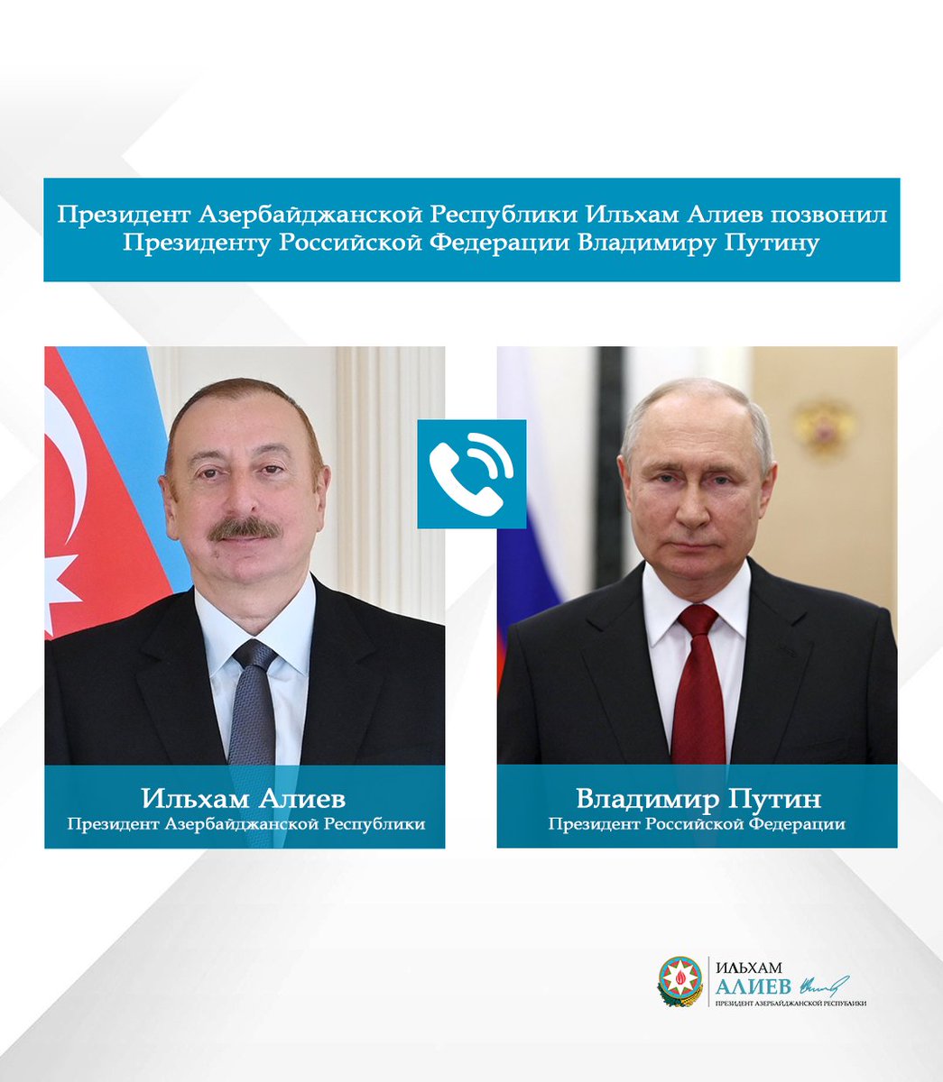 Azerbaycan Cumhurbaşkanı İlham Aliyev, Rusya Devlet Başkanı Vladimir Putin ile Telefon Görüşmesi Gerçekleştirdi