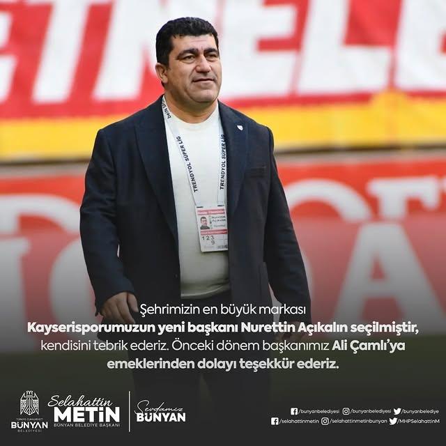 Kayserispor'un Yeni Başkanı Nurettin Açıkalın Seçildi