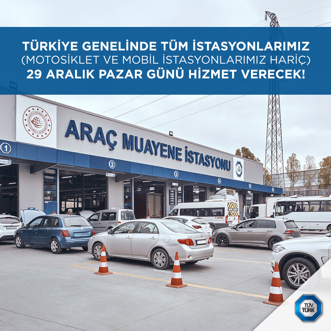 Tüm İstasyonlar 29 Aralık Pazar Günü Hizmet Verecek