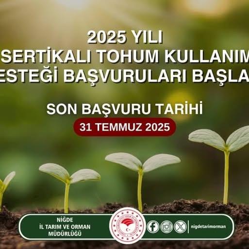 Sertifikalı Tohum Desteği Başvuruları Başladı