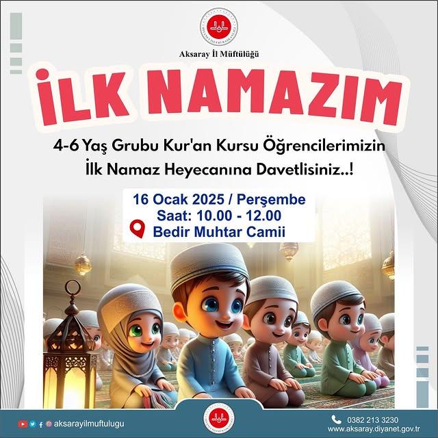 Kuran Kursu Öğrencileri İlk Namaz Heyecanında Buluşuyor