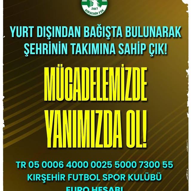 Kırşehir Futbol Spor Kulübü Halktan Destek İstiyor