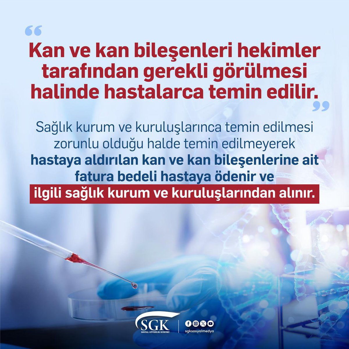 Hastaların Kan ve Kan Bileşenleri İçin Fatura Bedeli Ödeme Uygulaması