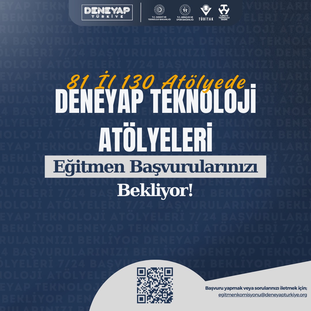 Aksaray'da DENEYAP Teknoloji Atölyeleri Eğitmen Arıyor