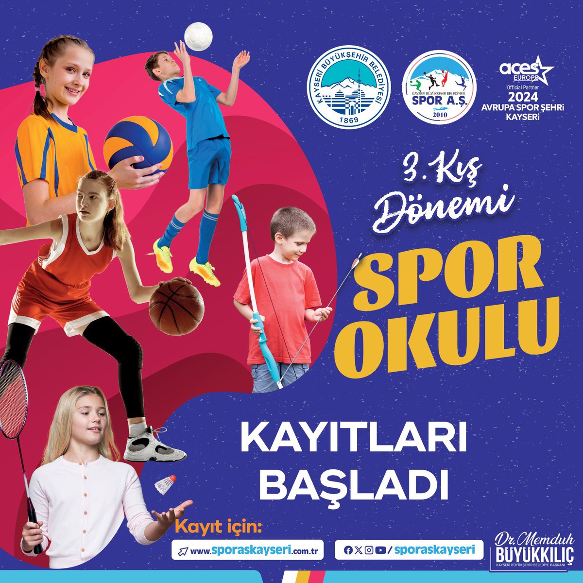 Kayseri Büyük Şehir Belediyesi, 3. Kış Dönemi Spor Okulları Kayıtlarını Başlattı