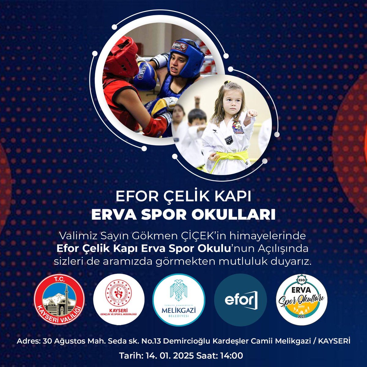 Kayseri'de Efor Çelik Kapı Erva Spor Kulübü Açılıyor