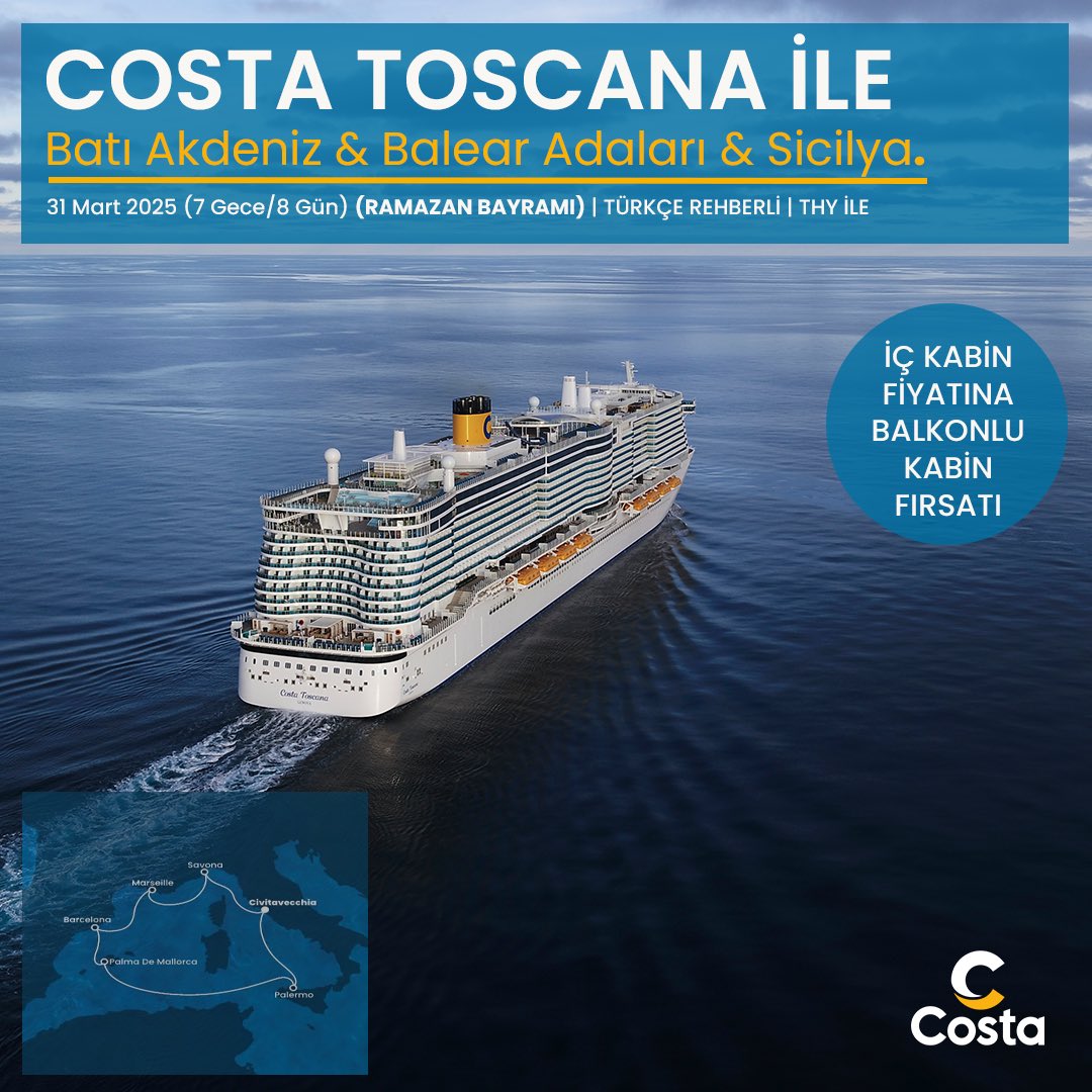 Costa Toscana Gemisiyle Batı Akdeniz’in Limanlarını Keşfedin