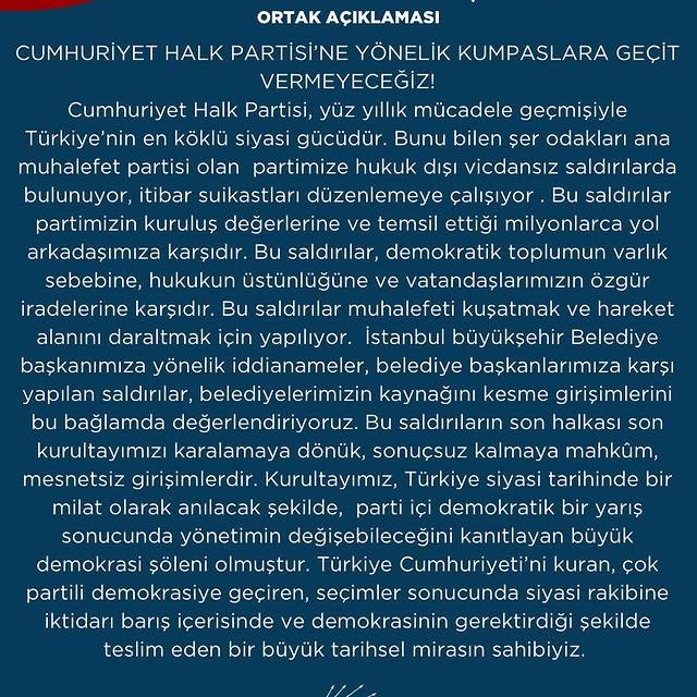 CHP Aksaray İl Başkanlığı'ndan Cumhuriyet Halk Partisine Yönelik Kumpaslara Geçit Verilmeyeceği Açıklaması