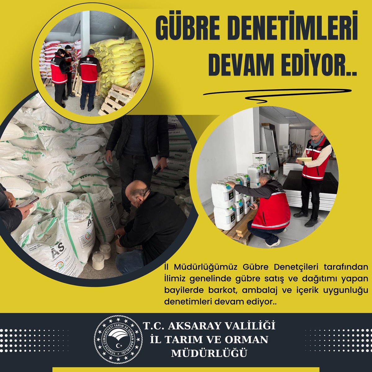 Aksaray'da Gübre Denetimleri Sürüyor