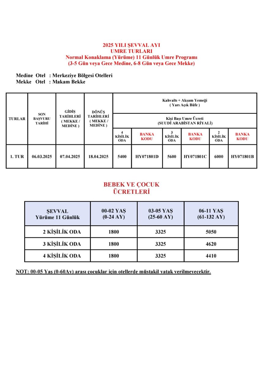 Diyanet'ten Şevval Umre Turları