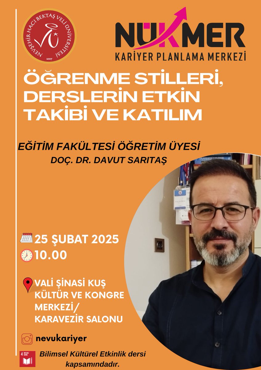 Nevşehir Hacı Bektaş Veli Üniversitesi Öğrenci Gelişim Seminerleri Düzenliyor