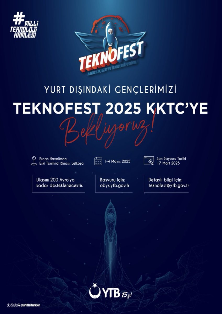 Yurt Dışında Yaşayan Türk Gençleri İçin Teknofest KKTC Destek Programı Başvuruları Açık