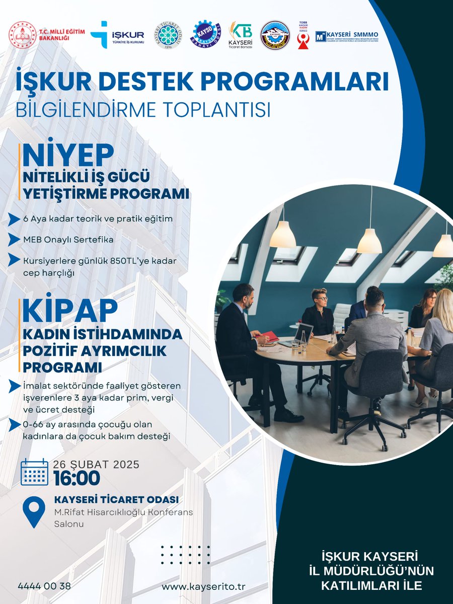 Kayseri Ticaret Borsası, İŞKUR ile İş Gücünü Güçlendirmek için İki Destek Programını Tanıttı