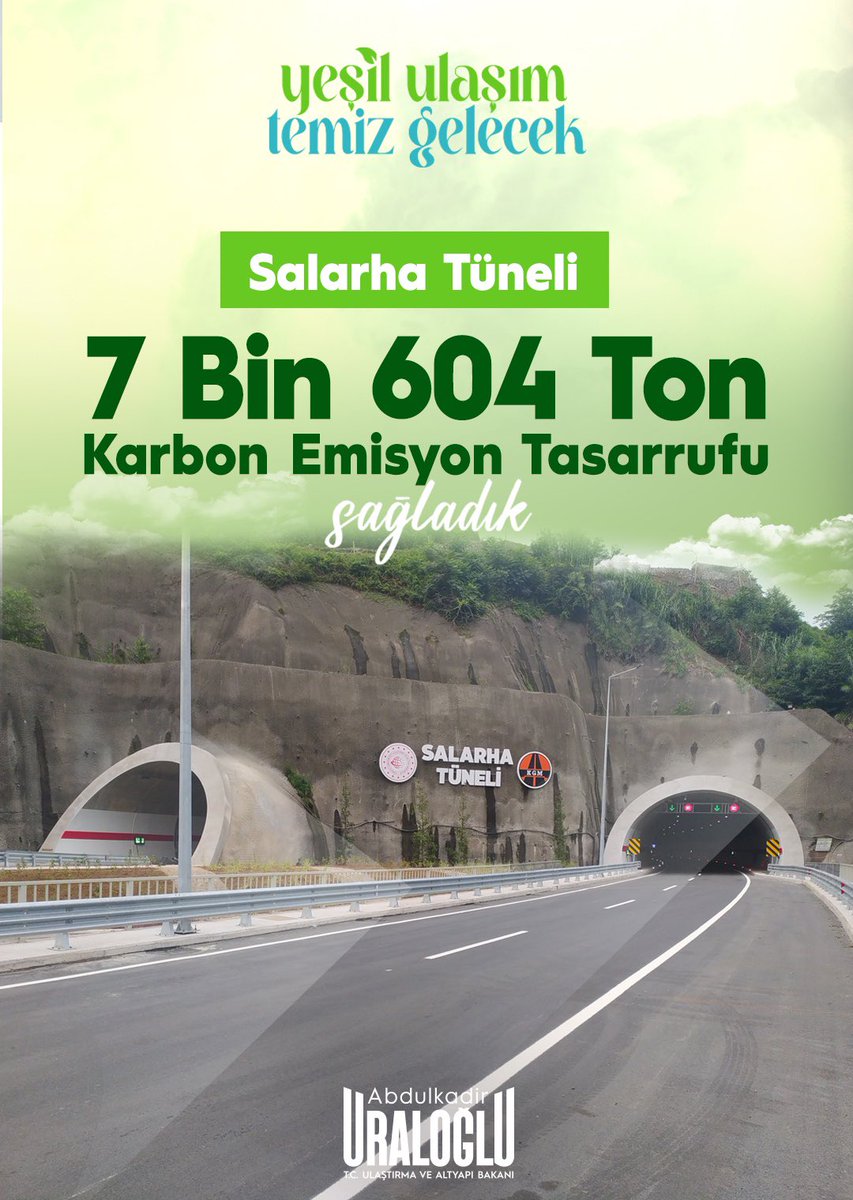 Yeşil Ulaşım: Salarha Tüneli'nin Karbon Emisyonlarını Azaltmasıyla Temiz Gelecek İçin Atılan Adım