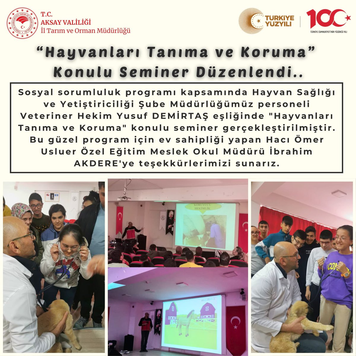 Aksaray Tarım ve Orman Müdürlüğü Hayvan Sağlığı Semineri Düzenledi