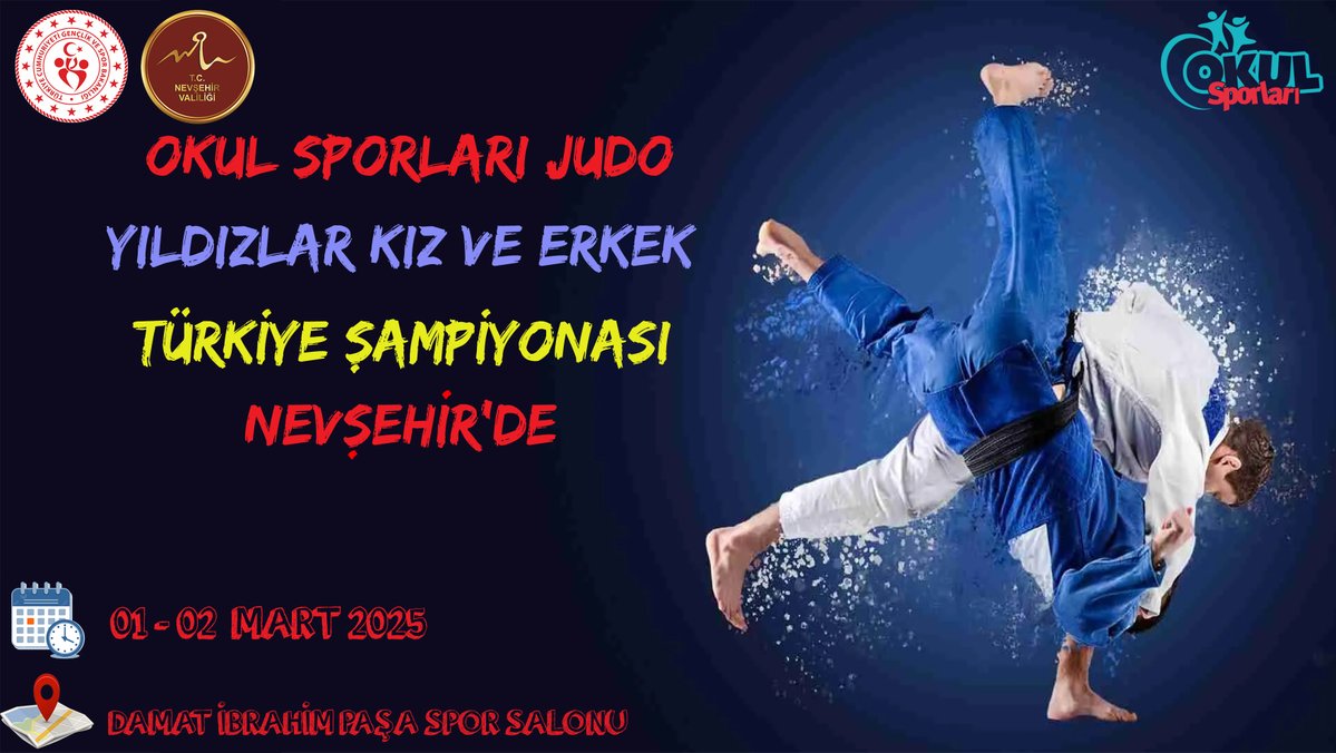 2025 Yılında Nevşehir'de Düzenlenecek Okul Judo Türkiye Birinciliği'ne Hazır Olun