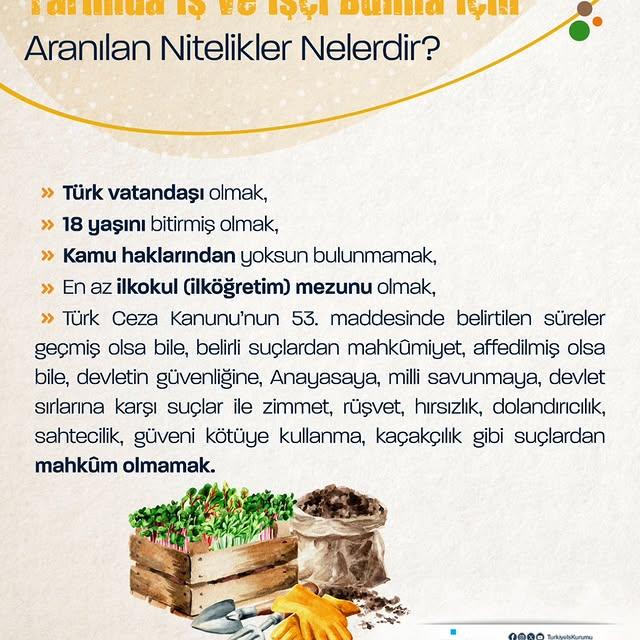 Tarımda İş ve İşçi Bulma Aracılığı için Aranan Nitelikler Nelerdir?