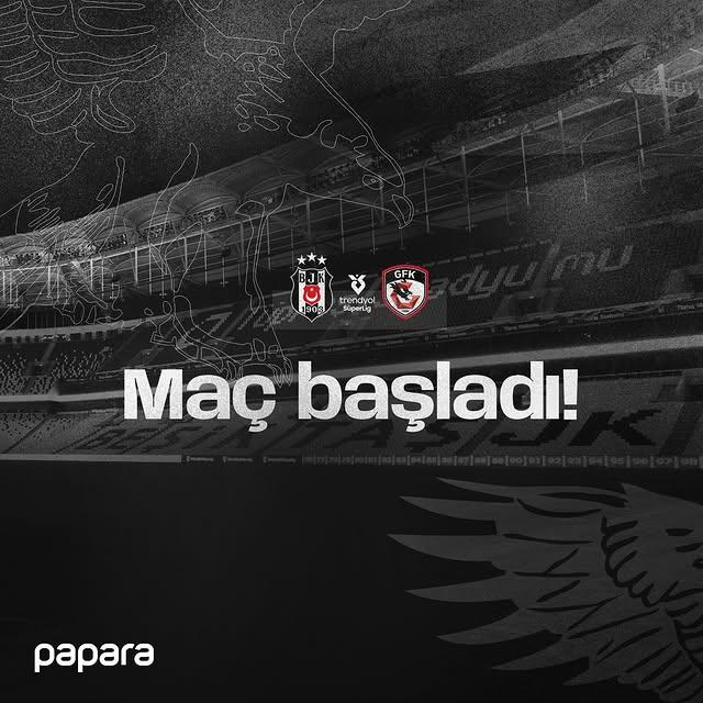 Beşiktaş, Gaziantep FK Maçı İçin Hazırlanıyor: Papara Destekle Başlama Vuruşuna Doğru