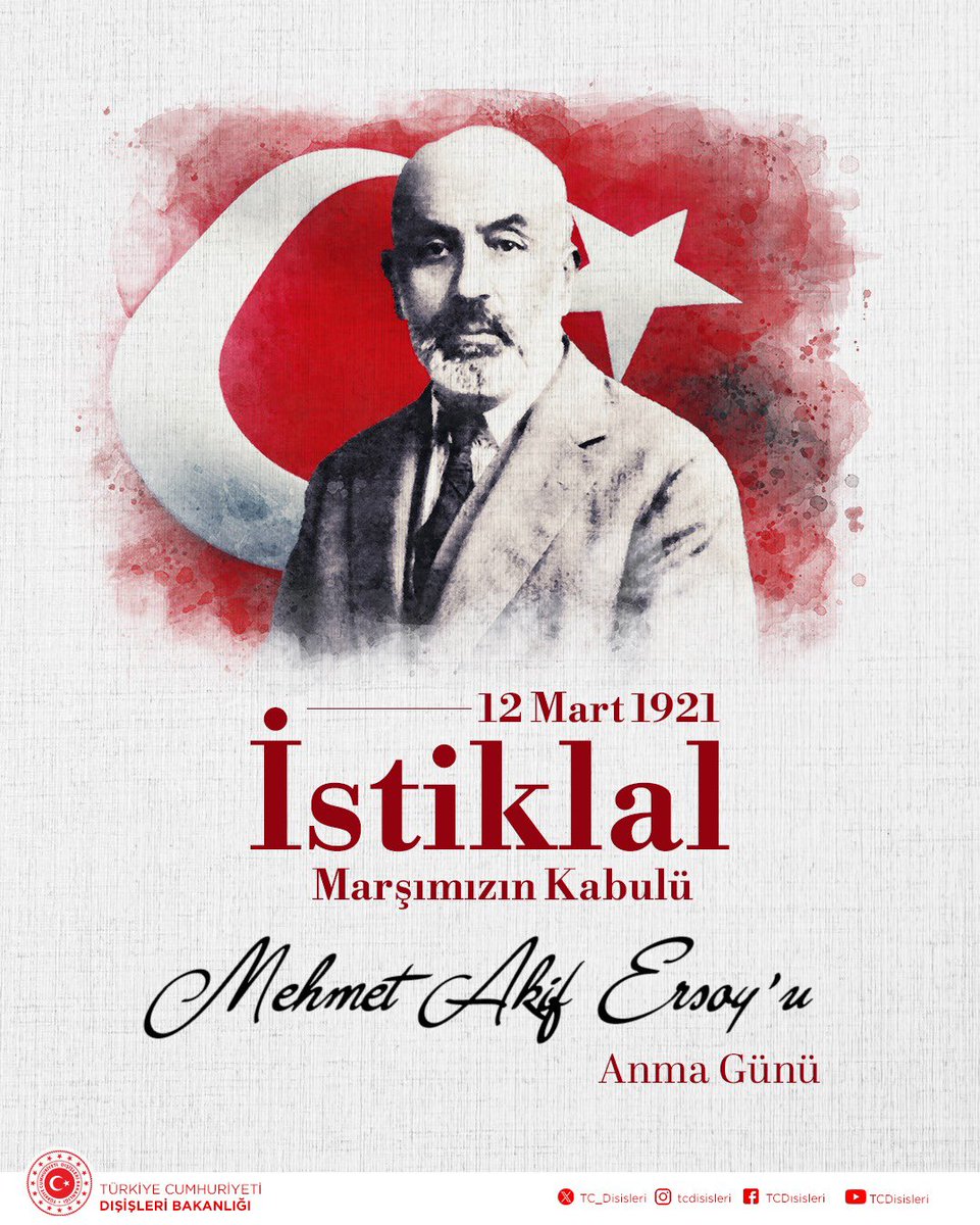 Dışişleri Bakanlığı, İstiklal Marşı'nın Kabulü ve Şehitleri Anıyor