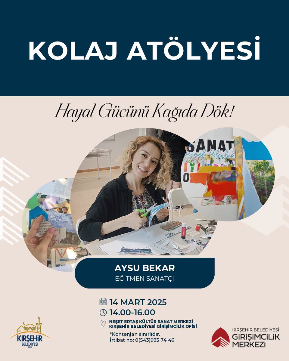 Kırşehir Belediyesi Girişimcilik Atölyeleri Neşet Ertaş Kültür Sanat Merkezi'nde Başlıyor