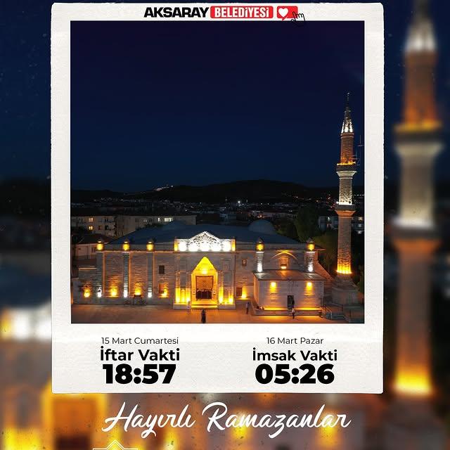 Aksaray'da Ramazan Vakti Duyurusu ve Hadis-i Şerif Paylaşımı