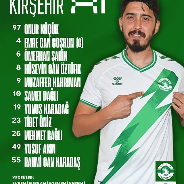 Kırşehirspor, Belediye Kütahyaspor Maçında İlk 11'i Açıkladı